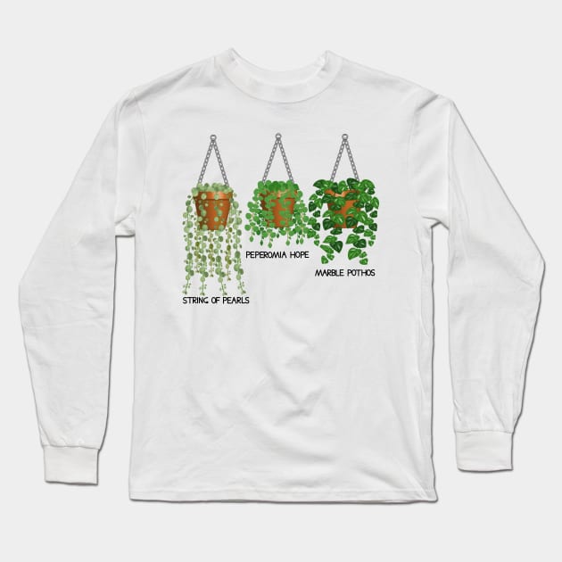 Hanging Plants Long Sleeve T-Shirt by Designoholic